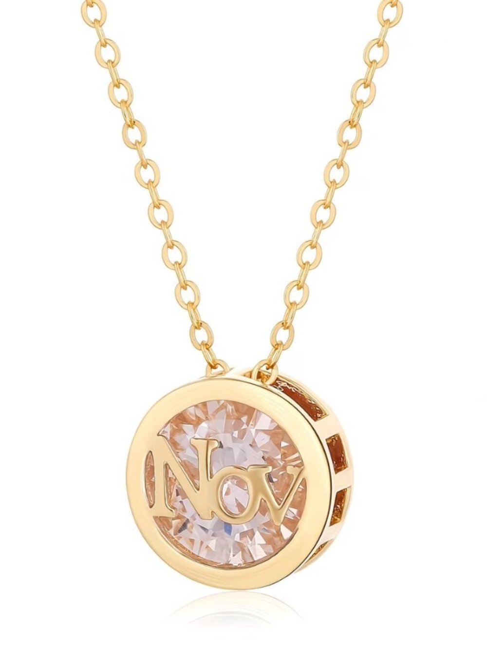 November Yellow Citrine Birthstone Pendant Necklace Nov Birthday Jewelry Gift